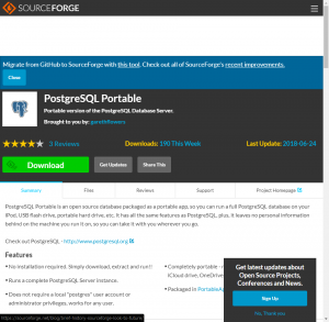 Site of Download PostgreSQLPortable-10.1.1.zip